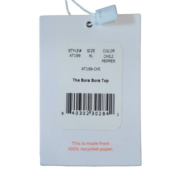 Andie Swim The Bora Bora Top Chili Pepper Red Eco Nylon Size XL - Picture 3 of 6